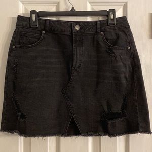 Wild Fable Distressed black jean mini skirt. Size 12